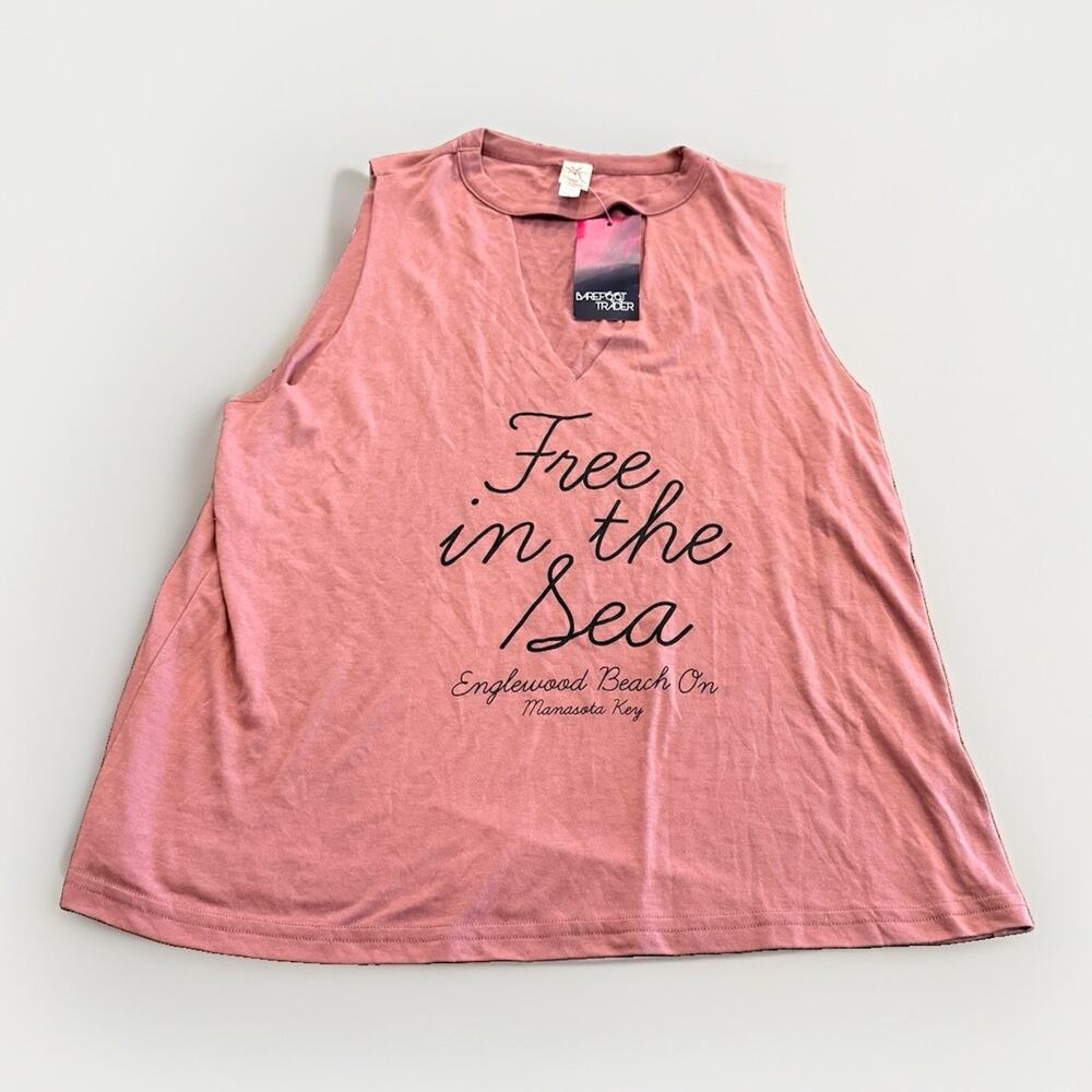 Coastal Classics Womens V-Neck Pink Sleeveless Tank Size L Made In USA NWT New